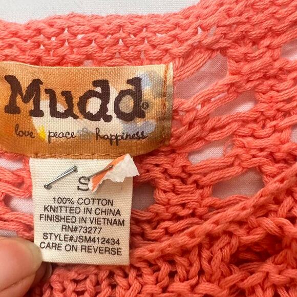 Mudd Women’s Size Small Peachy Pink 100% Cotton Knitted Top - Picture 4 of 4